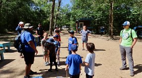 IMG_1848 Pre-hike talk, Camp Mohawk County Park, Alvin, TX