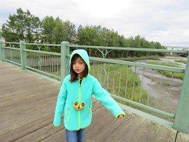 IMG 4733  Megan on Salmon Viewing Bridge, Ship Creek, Anchorage, AK