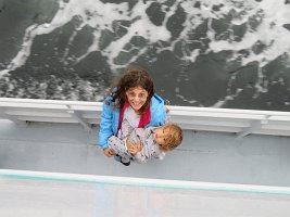 IMG 1112  Mommy and Phelan aboard ship, Gulf of Alaksa