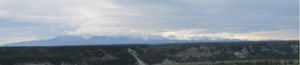 WSENP-WrangellMtn  Wrangell Mountain Range from Copper River Visitor Center, Wrangell-St. Elias National Park