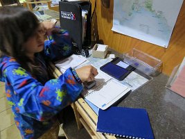 IMG 7353  Megan Stamping her National Park Passport Book, Exit Glacier Visitor Center, Kenai Fjords National Park