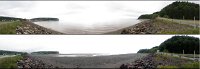 AlmaBeachHILoTide  Panoramas of Alma Beach at High and Low Tides, Fundy National Park, New Brunswick, Canada