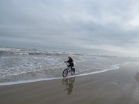 IMG 6320  Megan cycling on the Beach, Padre Island National Seashore