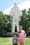 IMG_9380 Megan and Phelan with the Sam Houston Statue, Huntsville, TX