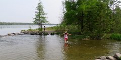 IMG_0017 Megan wading across the Mississippi River, Lake Itasca State Park, MN