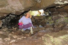 IMG_1316 Megan in Suzy's Cave, Tobin Harbor, Isle Royale National Park