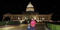 MeganPhelanArkansasStateCapitol Megan and Phelan in front of the Arkansas State Capitol, Little Rock, AR