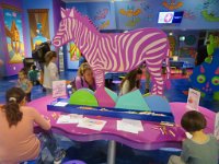 IMG_5684 Megan and Phelan coloring under the purple zebra, Discovery Children's Museum, Las Vegas, NV
