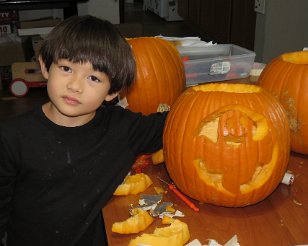 IMG_4044 Phelan and his Ghost Pumpkin